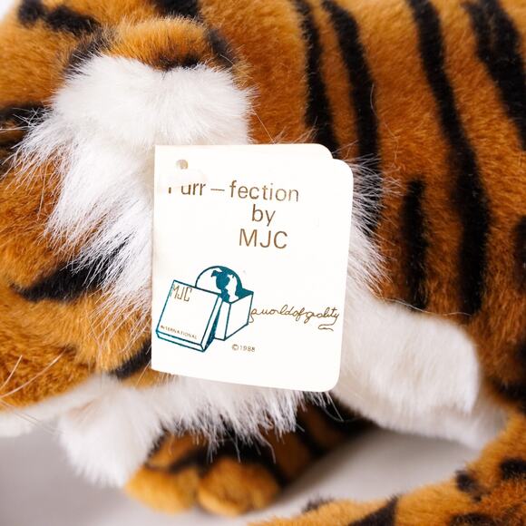 Tiger & Baby Cub Stuffed Animal Cat Plush Plushie Stuffie Purr-Fection MJC 1988 - Picture 10 of 14